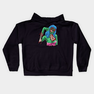 scary zombie smiling Kids Hoodie